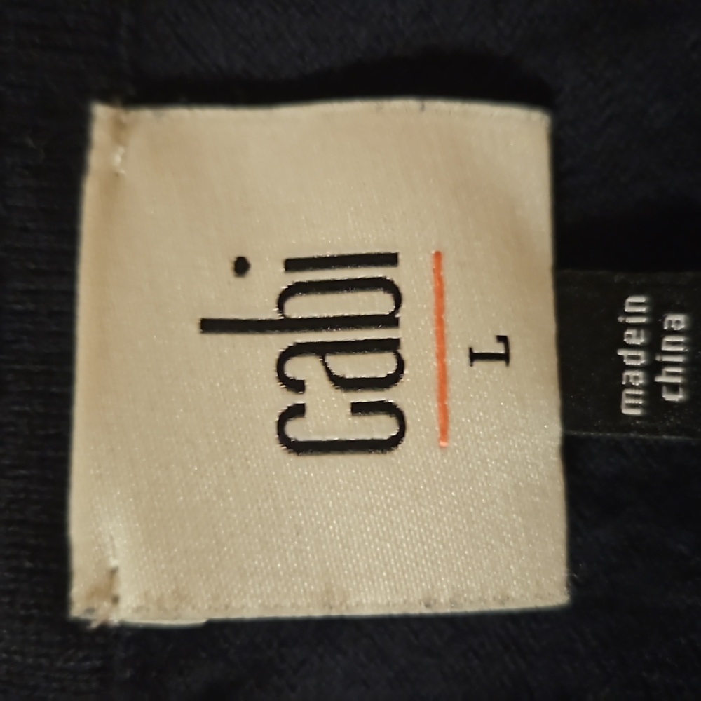 Cabi Navy Blue Ruffle Cardigan women size Large
